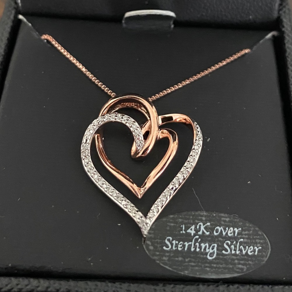 Rose Gold Diamond Heart Necklace